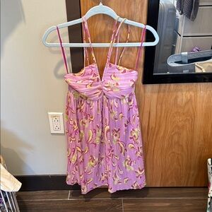 Zara Pink and Yellow Floral Mini Dress